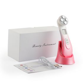 Firming Skin Rejuvenation RF Inductive Therapeutical Instrument (Option: Pink white-Without packaging-USB)