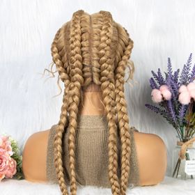 Braided Lace Front Wig With Baby Hair 4 Braids (Option: 27613style)