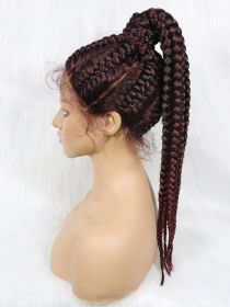 Braided Lace Front Synthetic Wig Braids African Braiding Hair (Option: 1B99J)