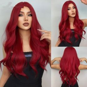 Long Brown Black Wavy Synthetic Wig (Option: Wig LC61441)