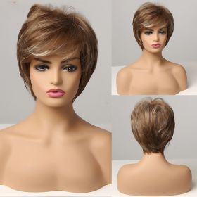 Gradient Blonde Highlights Trendy Bangs Hair (Option: Tesco1971)