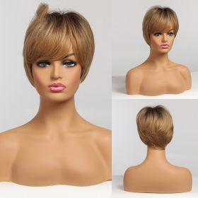 Gradient Blonde Highlights Trendy Bangs Hair (Option: Tesco1662)