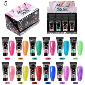 12 Color A Set Quick Extension Gel Sequins Set Nail Phototherapy Crystal Extension Gel Poly Gel Set (Color: 5)