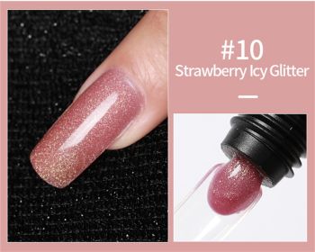 AS Brand 30ml Glitter Nude Pink Clear Polygels Acrylic Extension Hard Nail Gel Builder For Nails (Color: 010#)