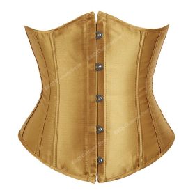 SEXY Gothic Underbust Corset and Waist cincher Bustiers Top Workout Shape Body Belt Plus size Lingerie S-6XL (Color: Yellow)