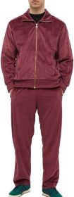 Mens 2 Pieces Velour Tracksuits Full Zip Stripe Casual Jogging Outfits Jacket & Pants Fitness Tracksuit Sets (size: S)