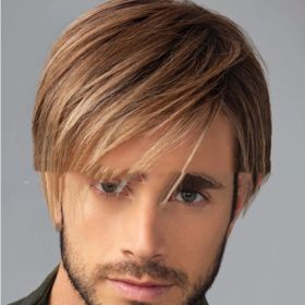 European And American Style Men's Gradient Gray Partial Bangs Wig (Option: Style 3)