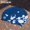 TOSWIM 1pc Women's Plus Size Comfy Waterproof Silicone Swimming Hat With Flower Pattern