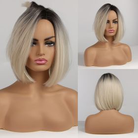 Gradient Blonde Highlights Trendy Bangs Hair (Option: Tesco1681)