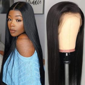 Wig Female Chemical Fiber Front Lace Middle Black (Option: 28 Inches)